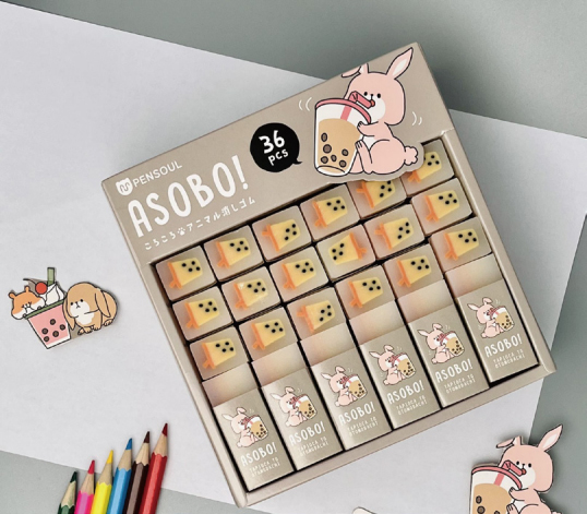 Bubble tea jelly eraser