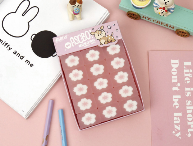 Cherry blossom small jelly eraser