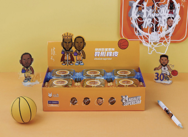 Basketball superstar shaped rubber